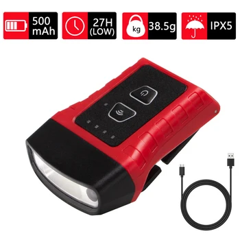 COB LED Clip-on Žibintuvėlis 180 Pasukti Priekiniams USB Įkrovimo Naktį Lempa Lauko Žvejyba, Kempingas, Pėsčiųjų Apšvietimas 0