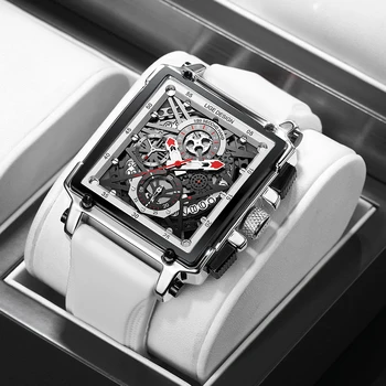 Lige Originalus prekių Chronograph Mens Watch Silikonas atsparus Vandeniui Laikrodžiai Vyrams Prabangius Kvarcas Sporto Riešo Žiūrėti Vyrų Atsitiktinis Laikrodis 0