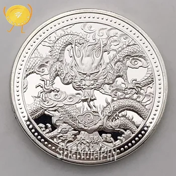 SHENMAPIN Dragon Frolicking Perlo Progines monetas, Kinija Talismanas Dragon 999 Sidabro Kultūros Monetų Kolekcionieriams Iššūkis Monetos 0